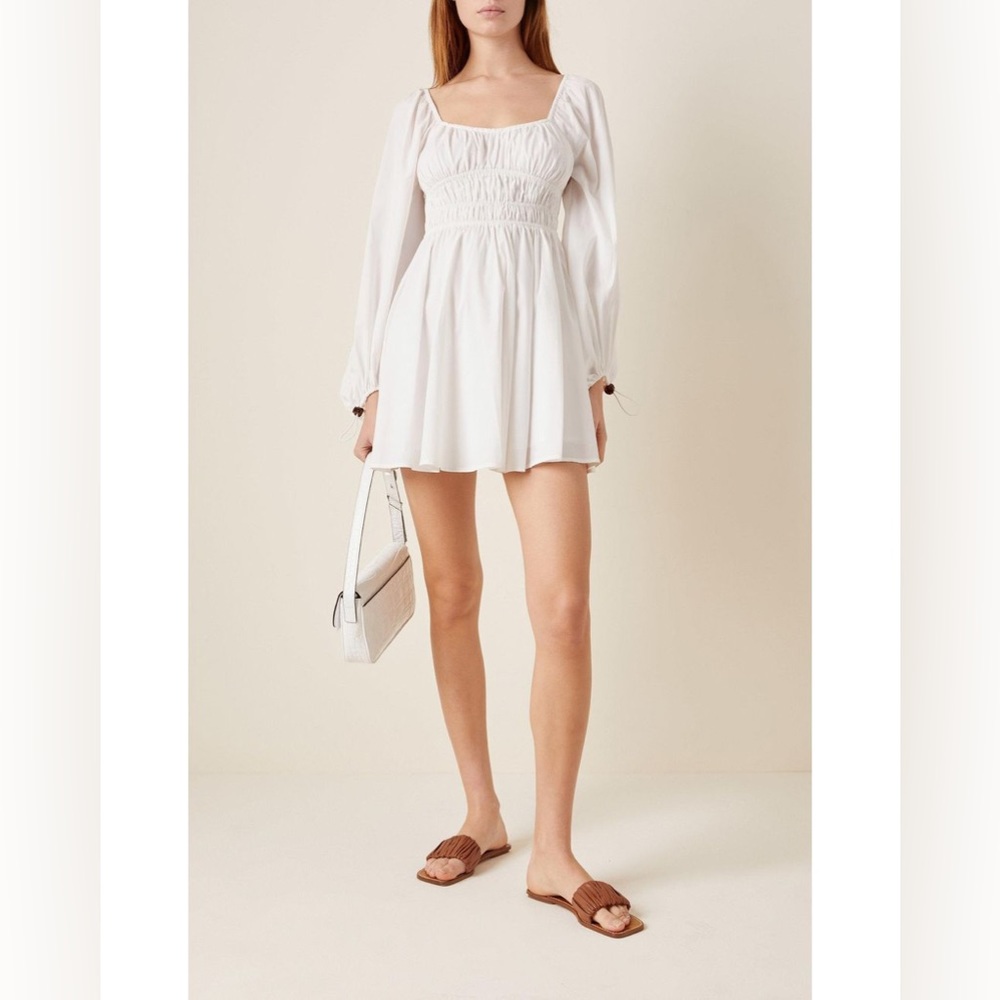 STAUD NWT Bow Ruched Shell Dress